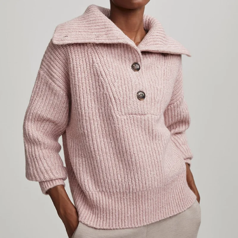 Price Blitz Peverel Button Placket Knit - Woodrose