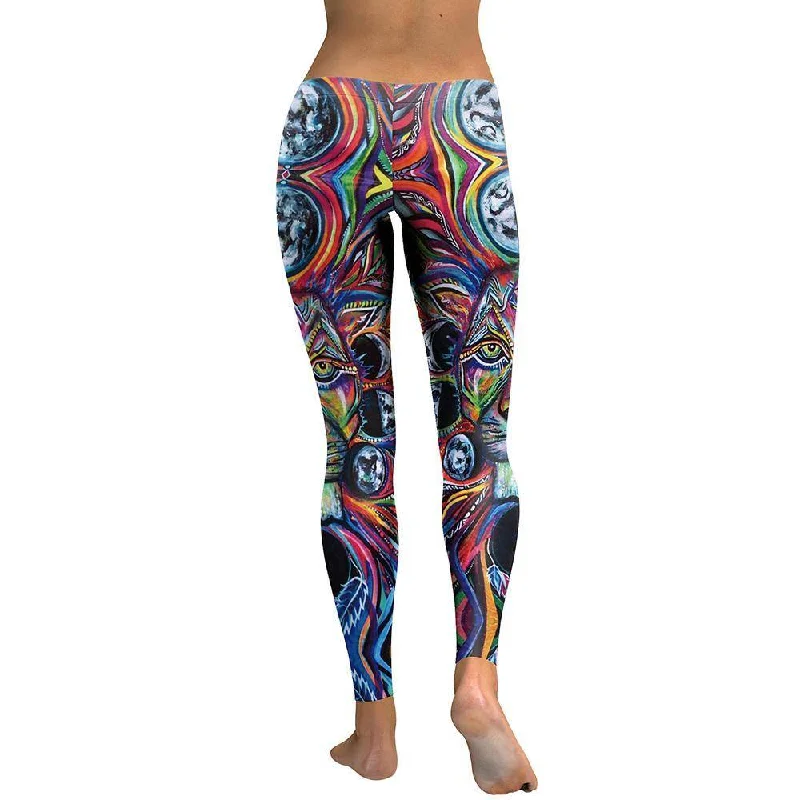 3D Printed Oil Color Lion Leggings