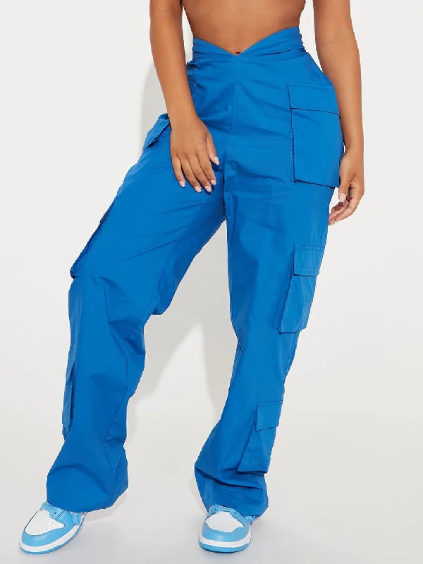 ZASUWA Female Pocket  V-shape Waist Cargo Pants