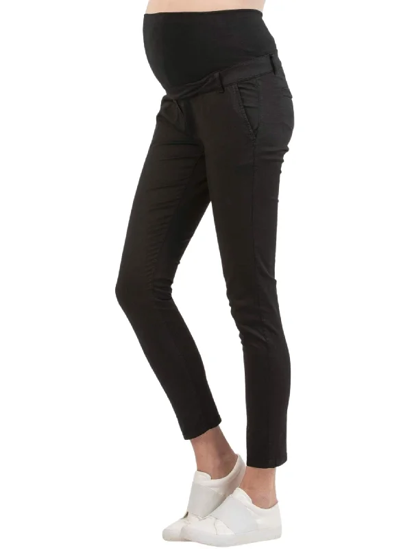 Chino Maternity Trousers in Lightweight Cotton - Black