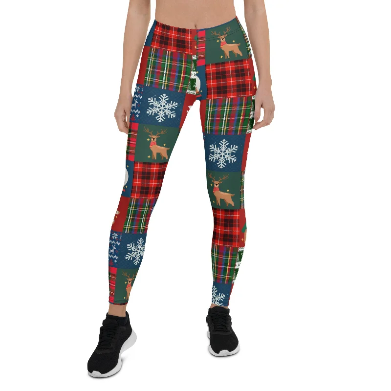 Act Now Christmas Patchwork Leggings
