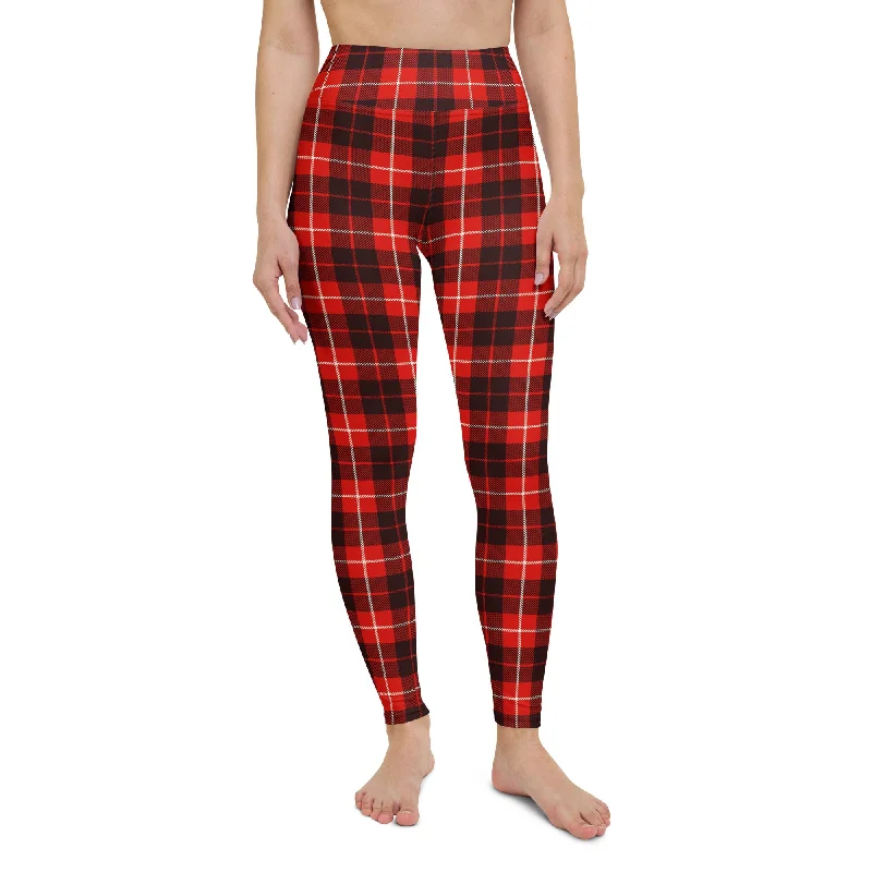 Classic Red Tartan Yoga Leggings