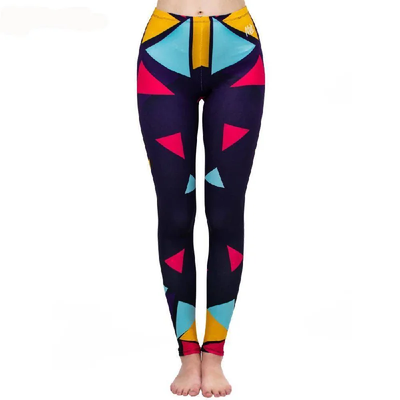 Color Square Punk Leggings