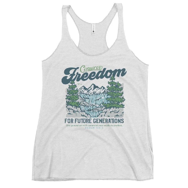 Conserve Freedom for Future Generations Women's Racerback Tank