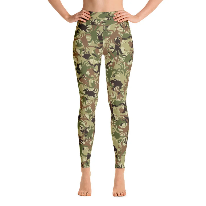 Green Crab Camo Yoga Leggings