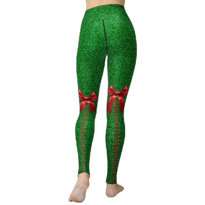 Super Sale Cute Christmas Bow Yoga Leggings