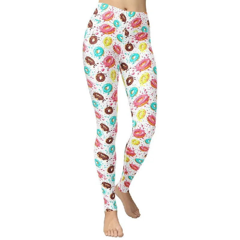 Deal Explosion Doughnut Pattern Yoga Leggings