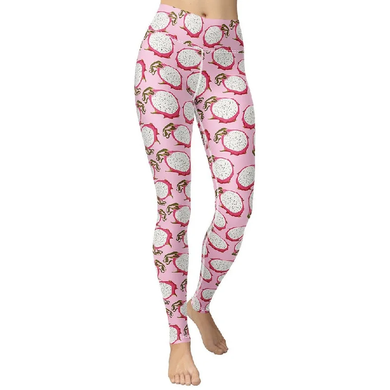 Mega Sale Dragon Fruit Pattern Yoga Leggings