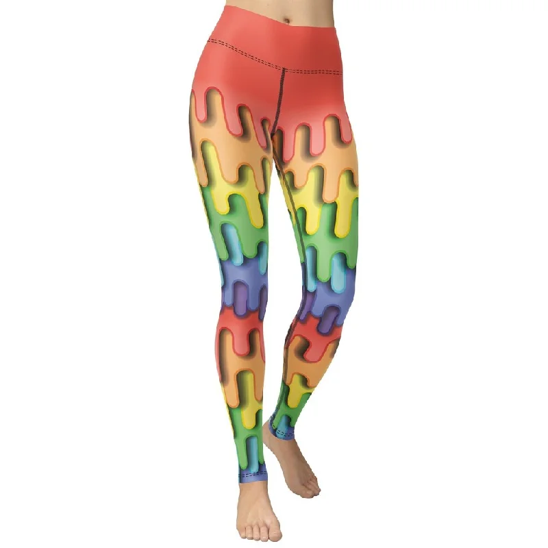 Friends and Family Sale Dripping Rainbow Yoga Leggings
