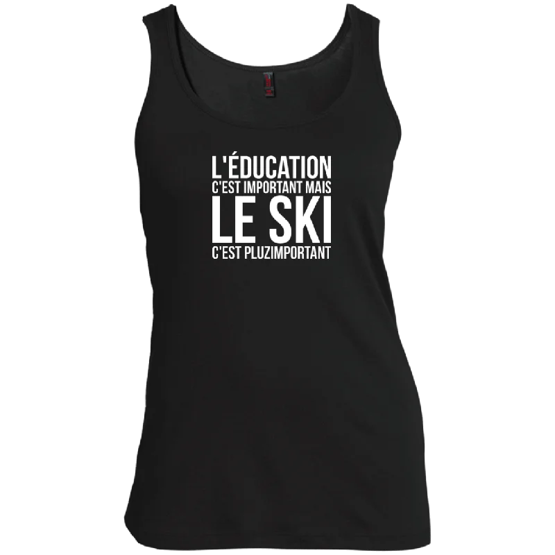 Education Is Important But Skiing Is Importanter - French Tank Tops