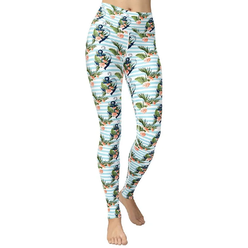 Deal of the Week Floral Anchor Yoga Leggings
