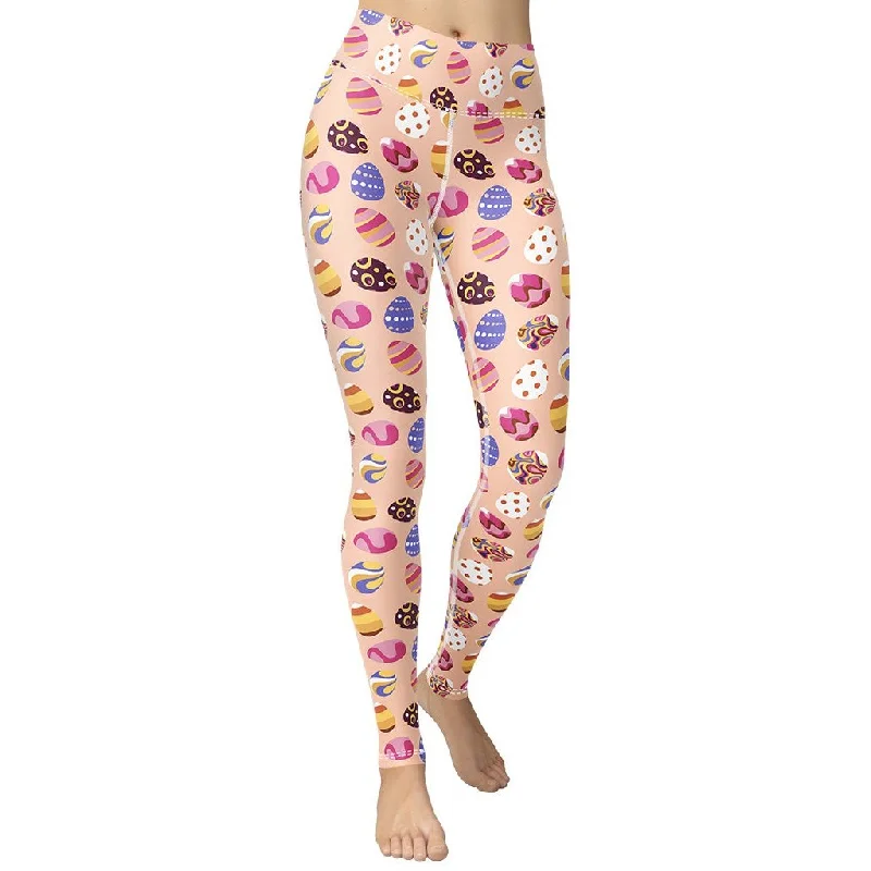 Can't Miss Fun Easter Eggs Pattern Yoga Leggings