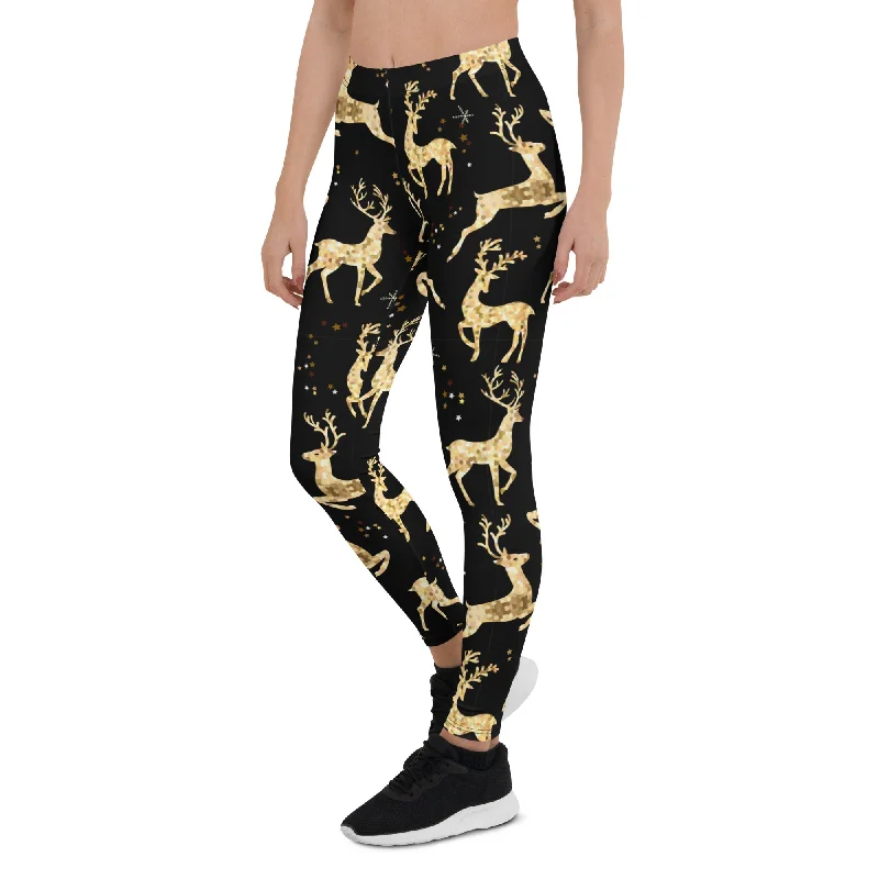 TIME-Limited Offer Golden Reindeers Print Leggings