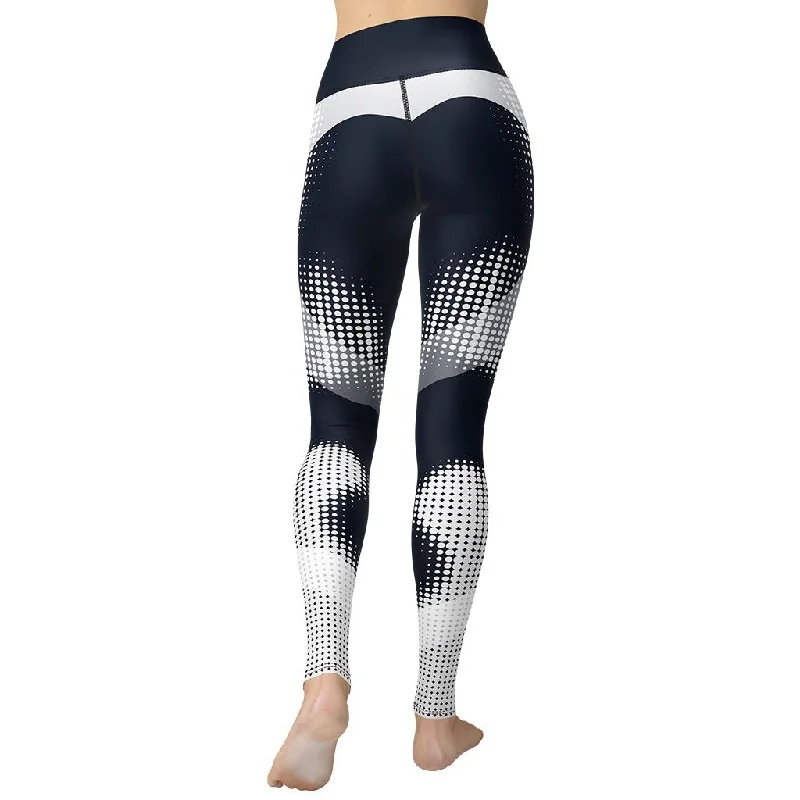 Gray Geometric Heart Yoga Leggings