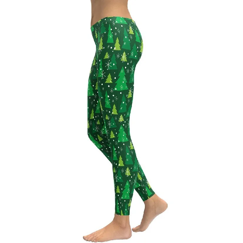 Crazy Savings Green Forest Christmas Leggings