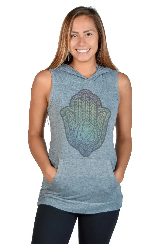 Exclusive Savings Hamsa Hand Sleeveless Hoodie Tank