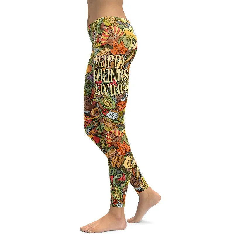 Deal of the Day Happy Thanksgiving Leggings