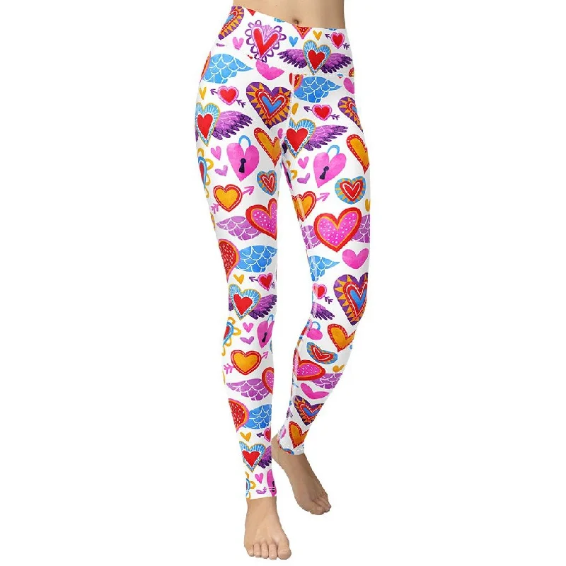 Massive Deals Heart Pattern Yoga Leggings
