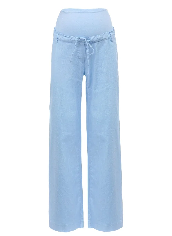 Joseph Linen Maternity Pants - Cashmere Blue