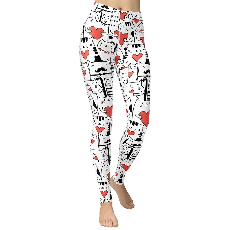 Kitties in Love Yoga Leggings