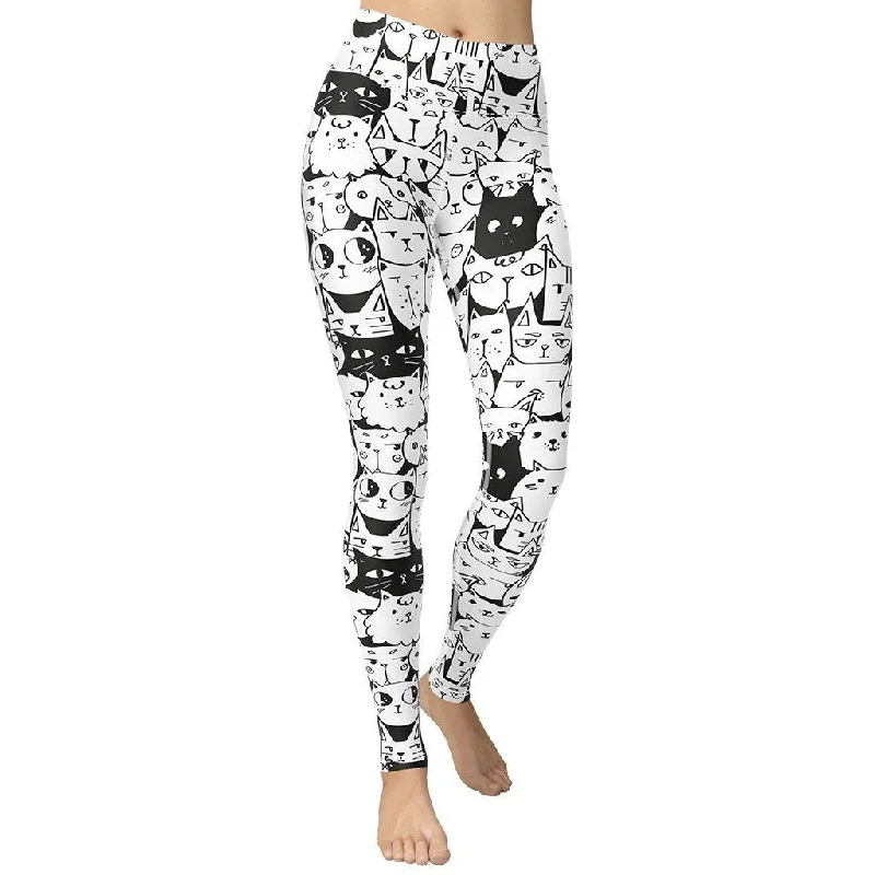 Kitty Pattern Yoga Leggings