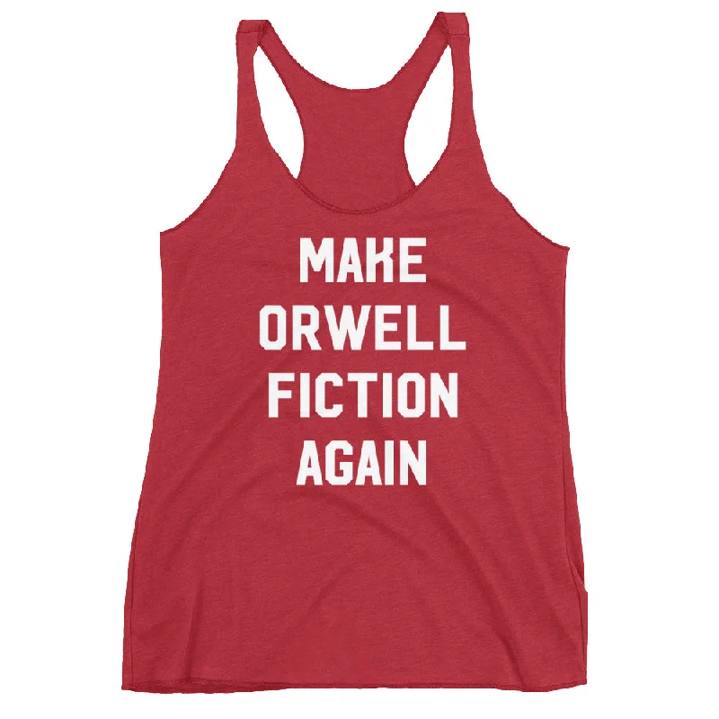 Make Orwell Fiction Again Women's Tri-blend Racerback Tank