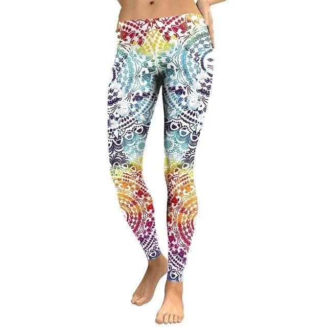 Mandala Flower 3D Printed Yoga Pants