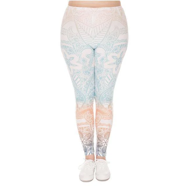 Mandala Mint Printed High Waist Leggings