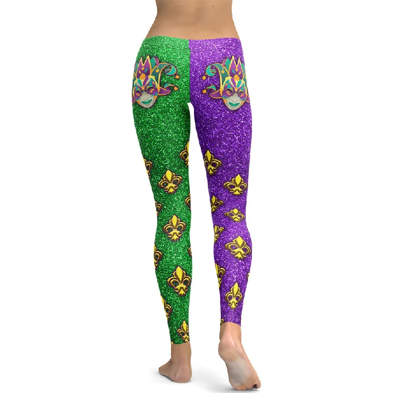 Price Blitz Mardi Gras Mask Leggings