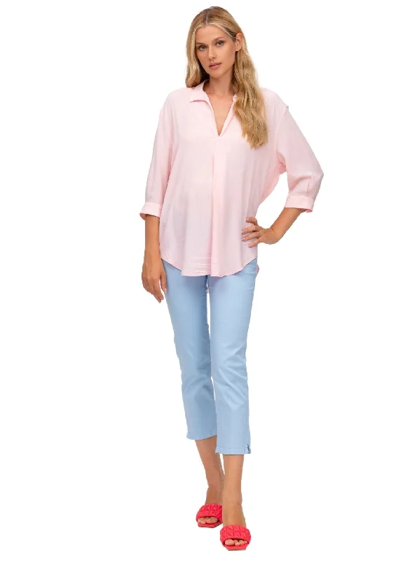 Maternity Capri Pants in Stretch Cotton - Cashmere Blue