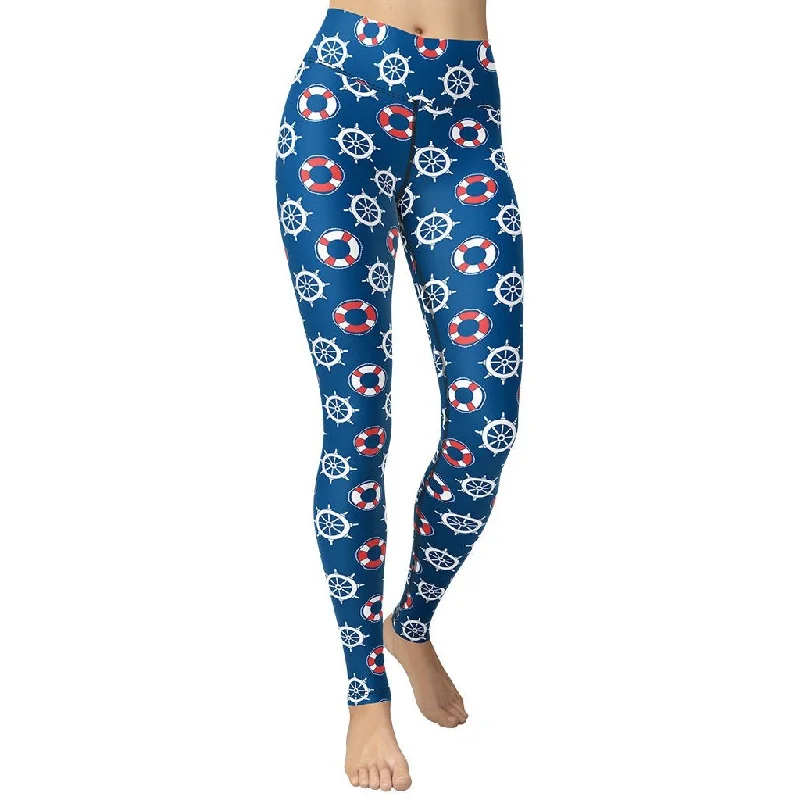 Blowout Deals Nautical Yoga Leggings