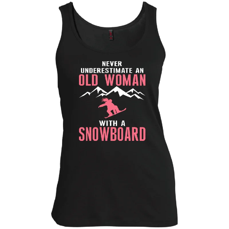 Never Underestimate An Old Woman With A Snowboard Tank Tops