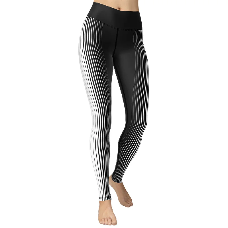 Optical Illusion Vertical Lines Yoga Leggings