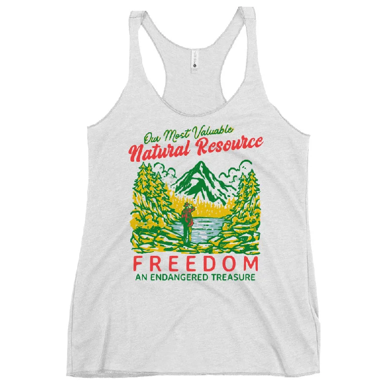 Our Most Valuable Natural Resource Freedom Women's Racerback Tank