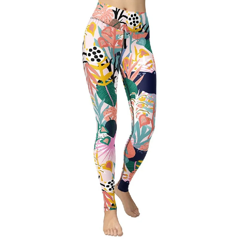 Exclusive Preview Pastel Tropical Yoga Leggings