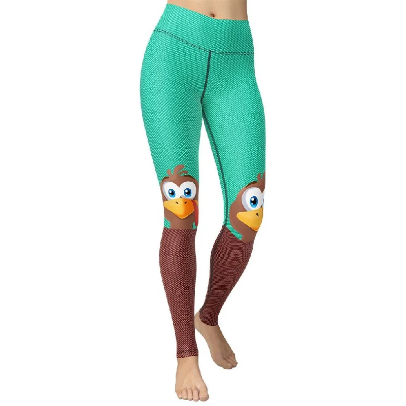 Peeking Turkey Yoga Leggings