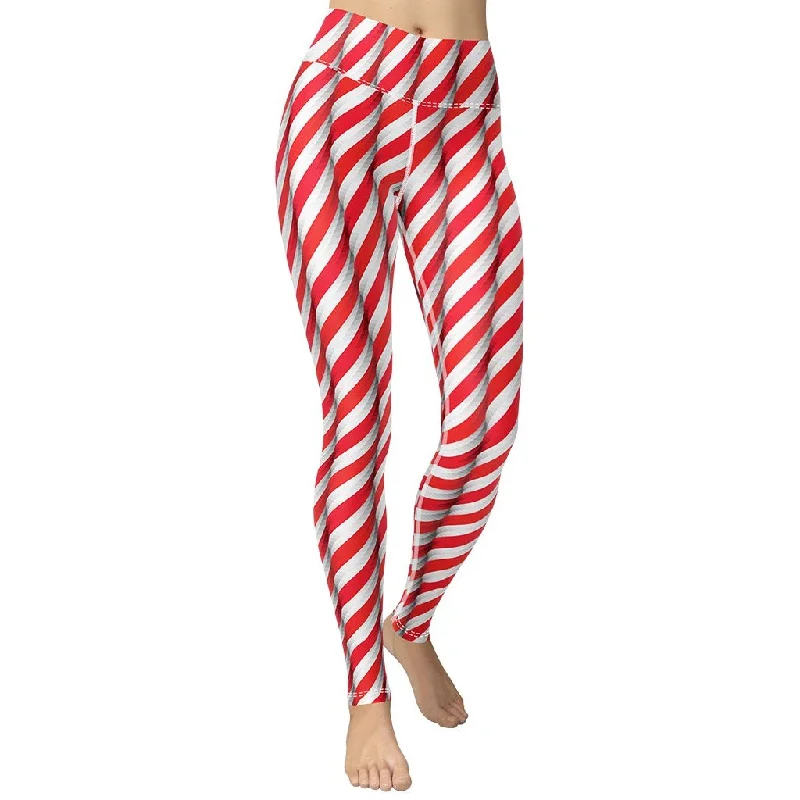 Real Candy Cane Yoga Leggings