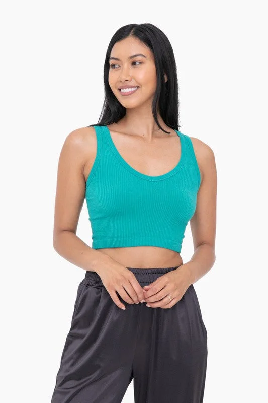 MONO B - Ribbed Seamless Cropped Tank Top