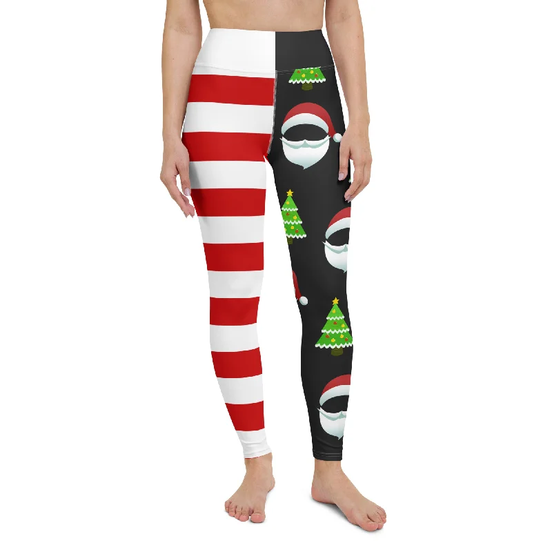 Santa Claus Stripes Yoga Leggings