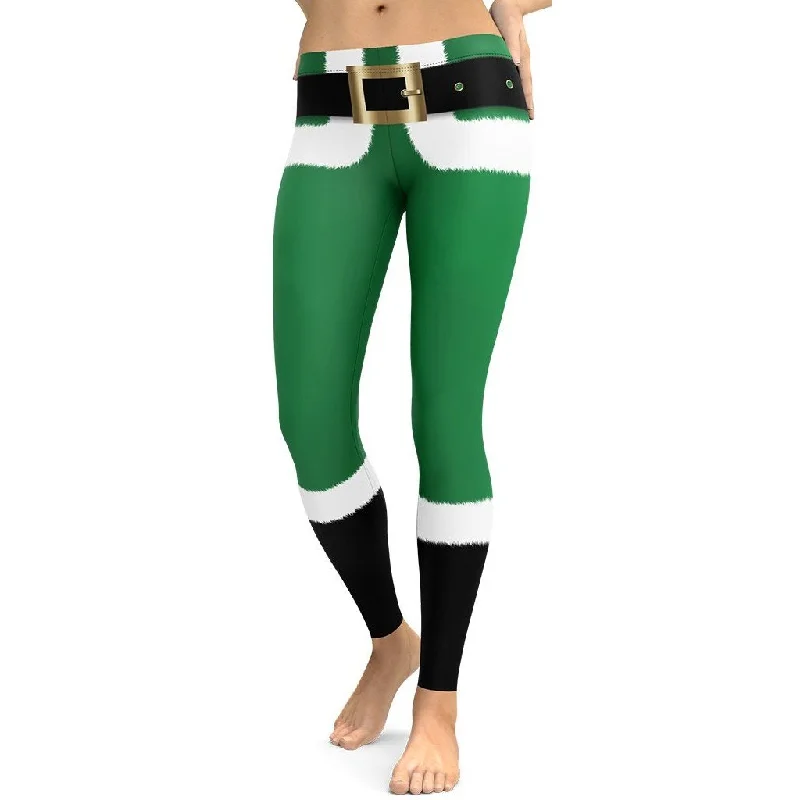 Great Bargains Santa's Simple Outfit Green Leggings