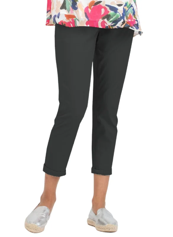 Slim Fit Boyfriend Maternity Trousers - Black