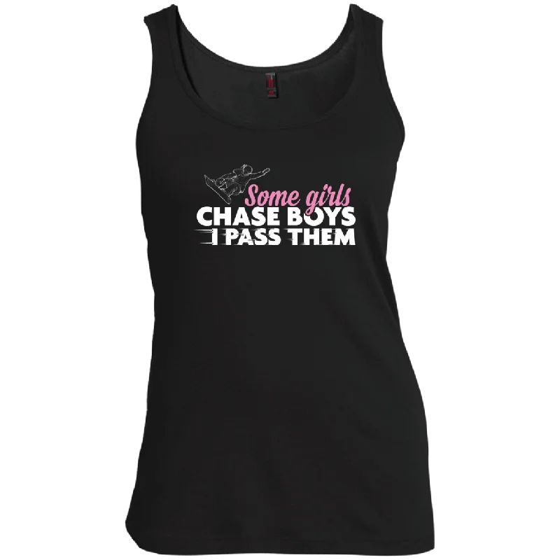 Some Girls Chase Boys I Pass Them - Snowboarding Tank Tops