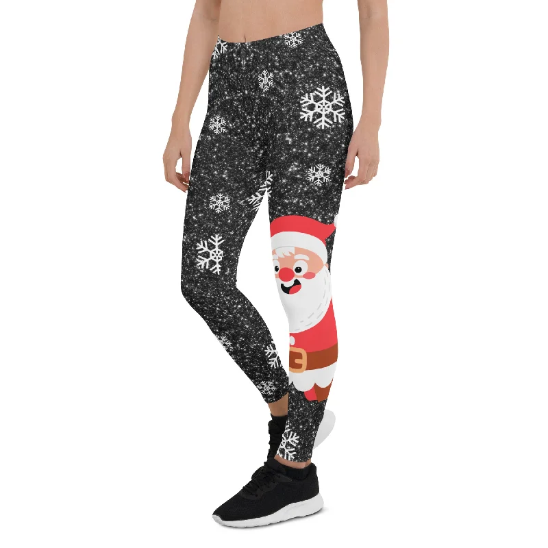 Limited Availability Sparkly Santa Print Leggings