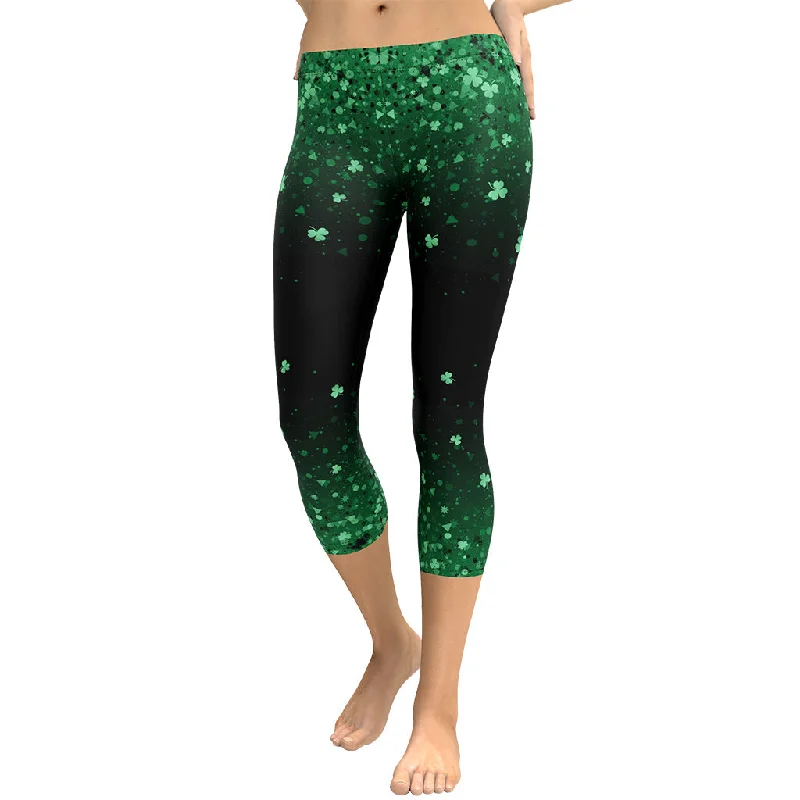 Lowest Prices St. Patrick's Day Glitter Print Capris