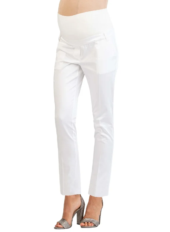 Straight Leg Tailored Maternity Trouser - White