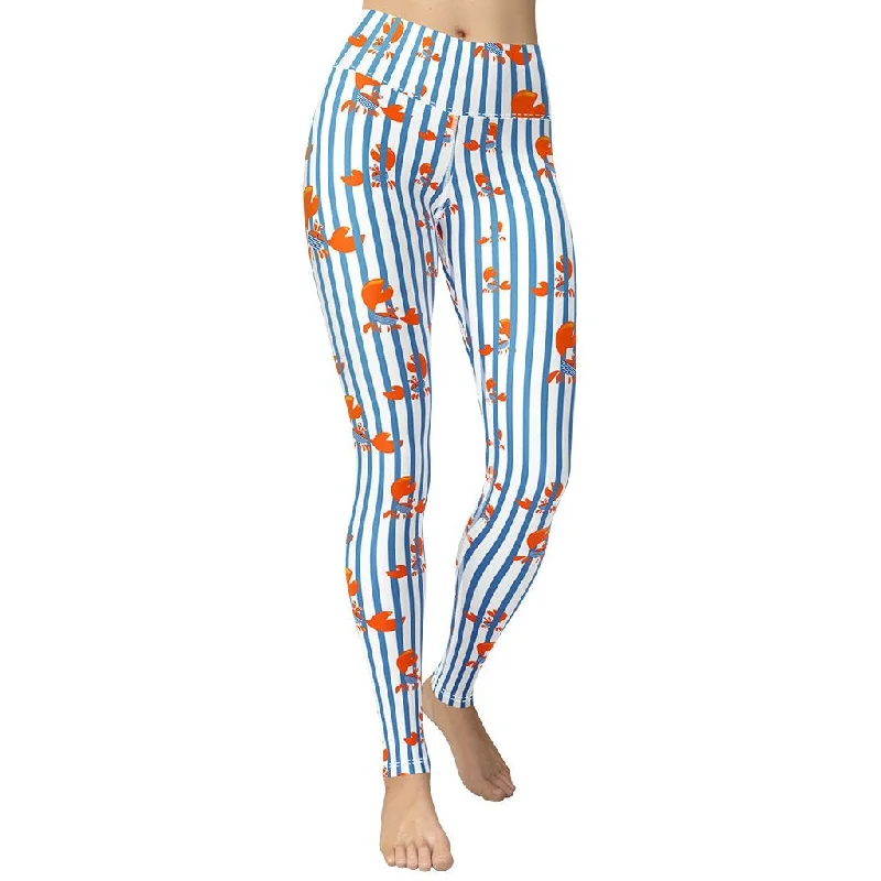 Clearance Items Stripes & Crabs Yoga Leggings
