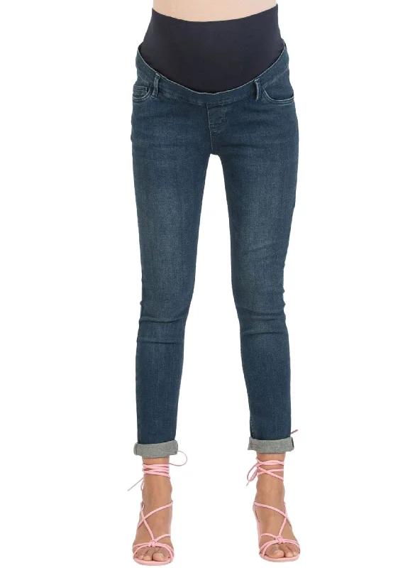 Super-Stretch Maternity Jeans with Dark Wash