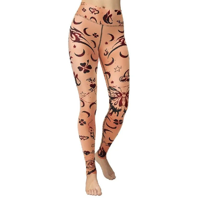 New Deals Tattoo Inspired Yoga Leggings