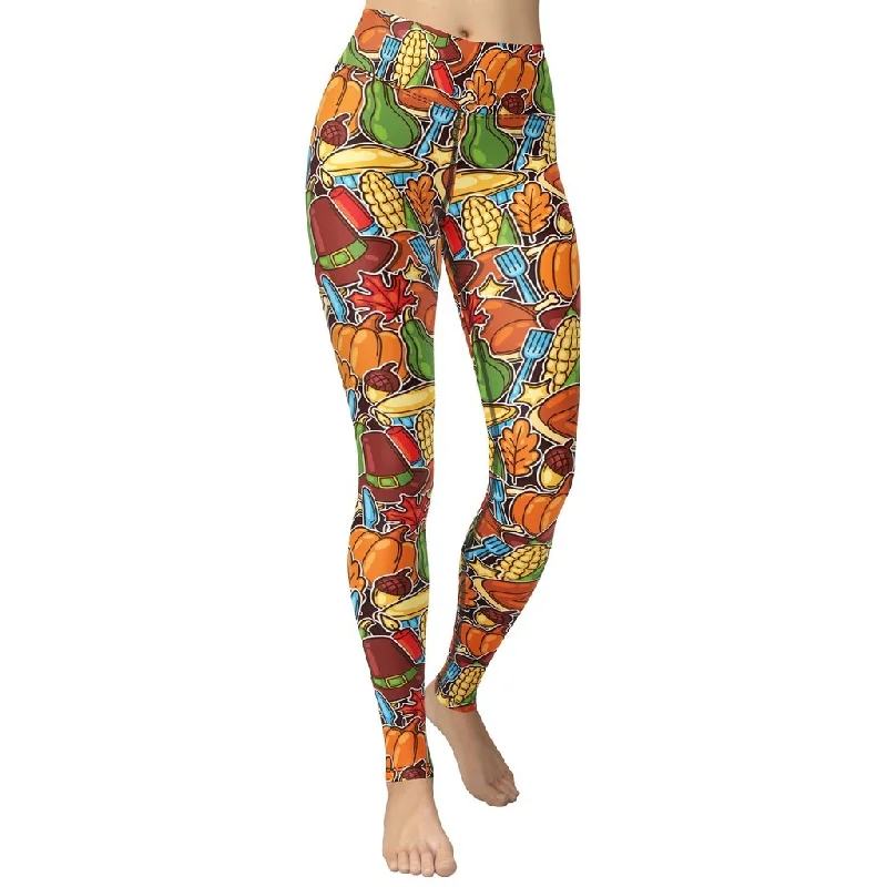 Clearance Items Thanksgiving Celebration Yoga Leggings