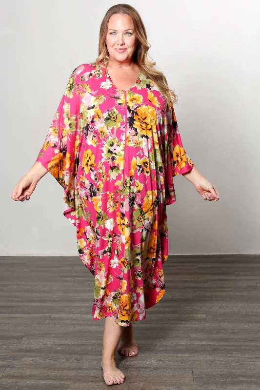 Vikki Vi Jersey Dixie Zip Front Caftan